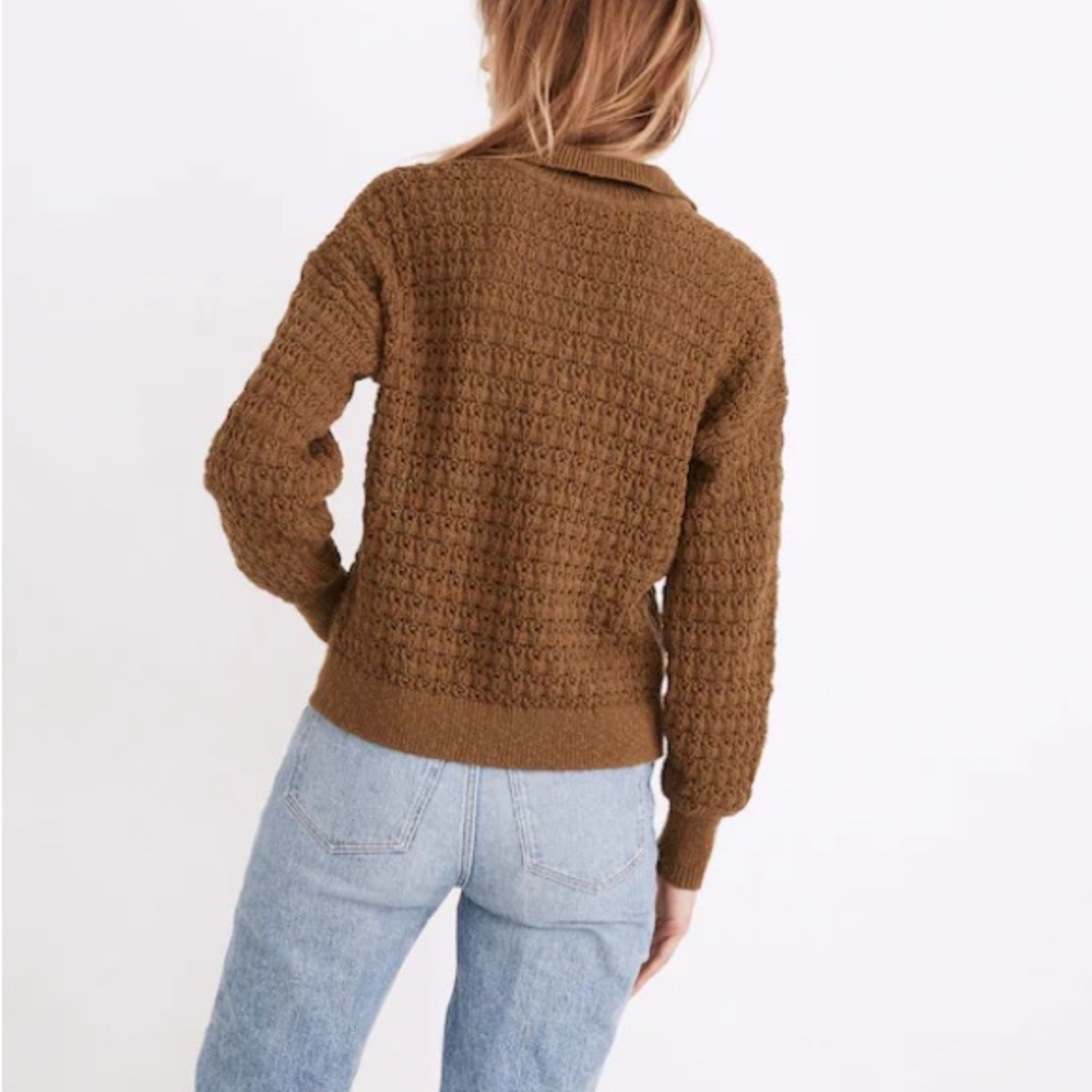 MADEWELL | sunbury open-stitched polo sweater - Picture 3 of 8